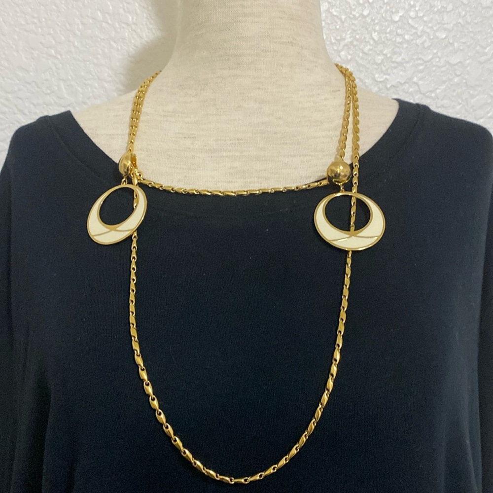 Monet Gold Tone Necklaces/Clip On Earrings